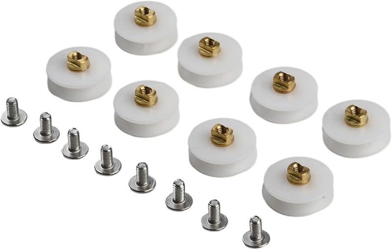 8 حزمة من بكرات باب الحمام قطر 22.5 مم عجلات نايلون نحاسية محملة بالكرات - Image 3